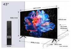 TCL 43P6K (2025-&ouml;s Modell) Telev&iacute;zi&oacute;, 108 cm, Smart Google TV Telev&iacute;zi&oacute;k - LED telev&iacute;zi&oacute; - UHD 4K felbont&aacute;s&uacute; - 506095