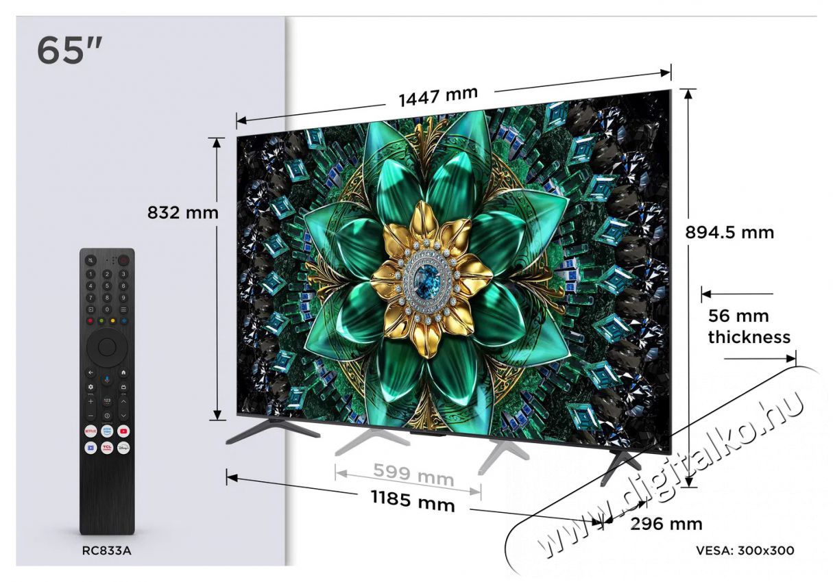 TCL 65  65Q6C Telev&iacute;zi&oacute;k - LED telev&iacute;zi&oacute; - UHD 4K felbont&aacute;s&uacute; - 506090