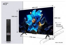 TCL 43P7K QLED 4K UHD Google Smart telev&iacute;zi&oacute; Telev&iacute;zi&oacute;k - LED telev&iacute;zi&oacute; - UHD 4K felbont&aacute;s&uacute; - 512434