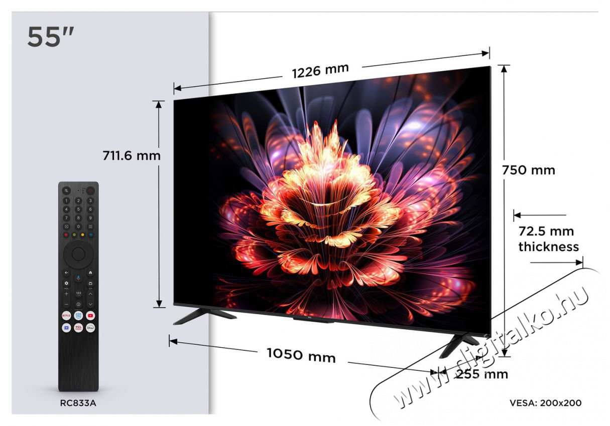 TCL 55V6C Telev&iacute;zi&oacute;k - LED telev&iacute;zi&oacute; - UHD 4K felbont&aacute;s&uacute; - 512429