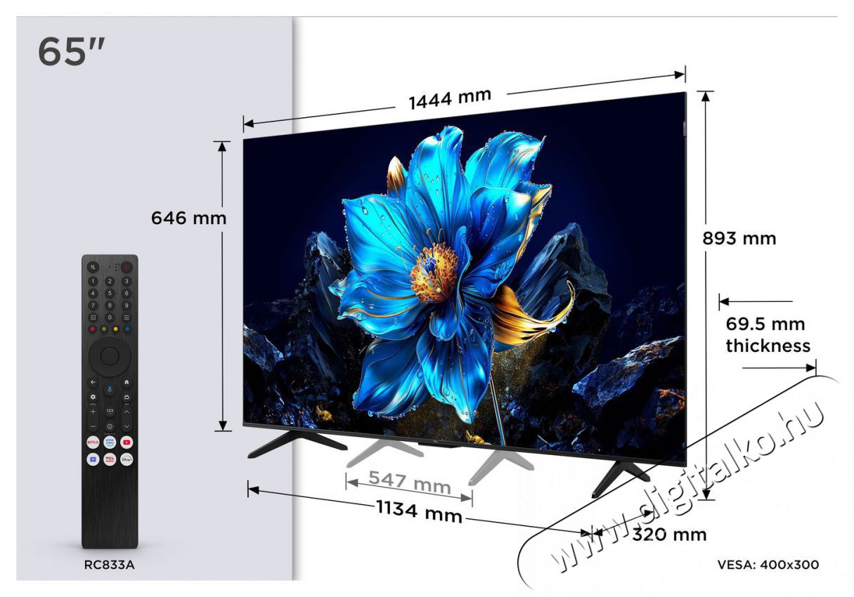 TCL 65P7K Telev&iacute;zi&oacute;k - LED telev&iacute;zi&oacute; - UHD 4K felbont&aacute;s&uacute; - 512432