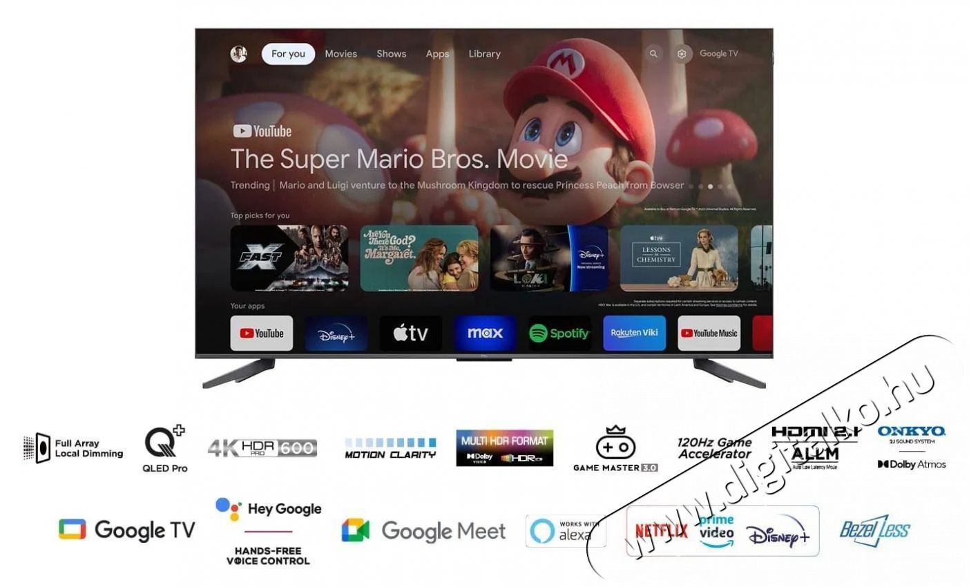 TCL 75C655 PRO Smart LED Telev&iacute;zi&oacute;, 189 cm, 4K, QLED, HDR, Google TV Telev&iacute;zi&oacute;k - LED telev&iacute;zi&oacute; - UHD 4K felbont&aacute;s&uacute; - 512437