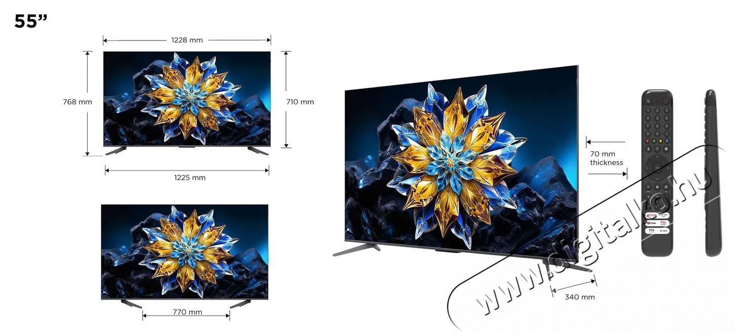 TCL 75C655 PRO Smart LED Telev&iacute;zi&oacute;, 189 cm, 4K, QLED, HDR, Google TV Telev&iacute;zi&oacute;k - LED telev&iacute;zi&oacute; - UHD 4K felbont&aacute;s&uacute; - 512437