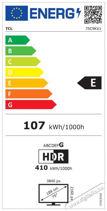 TCL 75C9K Telev&iacute;zi&oacute;k - LED telev&iacute;zi&oacute; - UHD 4K felbont&aacute;s&uacute; - 512478