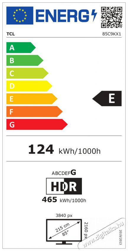 TCL 85C9K Telev&iacute;zi&oacute;k - LED telev&iacute;zi&oacute; - UHD 4K felbont&aacute;s&uacute; - 512471