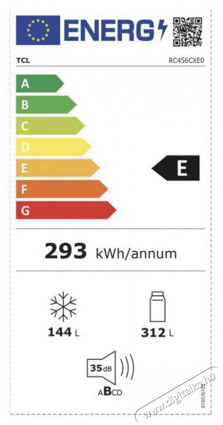 TCL RC456CXE0 Konyhai term&eacute;kek - Hűtő, fagyaszt&oacute; (szabadon&aacute;ll&oacute;) - Amerikai t&iacute;pus&uacute; Side By Side hűtő - 509380