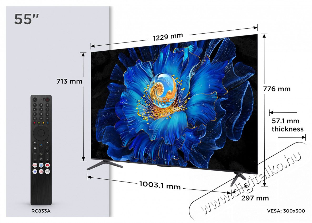 TCL 55C6KS QD-Mini LED 60Hz Google Smart telev&iacute;zi&oacute; Telev&iacute;zi&oacute;k - LED telev&iacute;zi&oacute; - UHD 4K felbont&aacute;s&uacute; - 530318