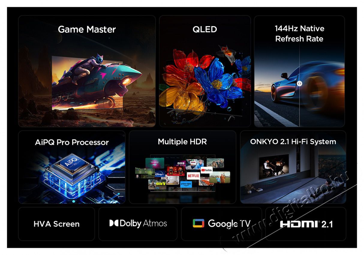 TCL 55P8K (2025-&ouml;s Modell) QLED Google Smart telev&iacute;zi&oacute; Telev&iacute;zi&oacute;k - LED telev&iacute;zi&oacute; - UHD 4K felbont&aacute;s&uacute; - 530925