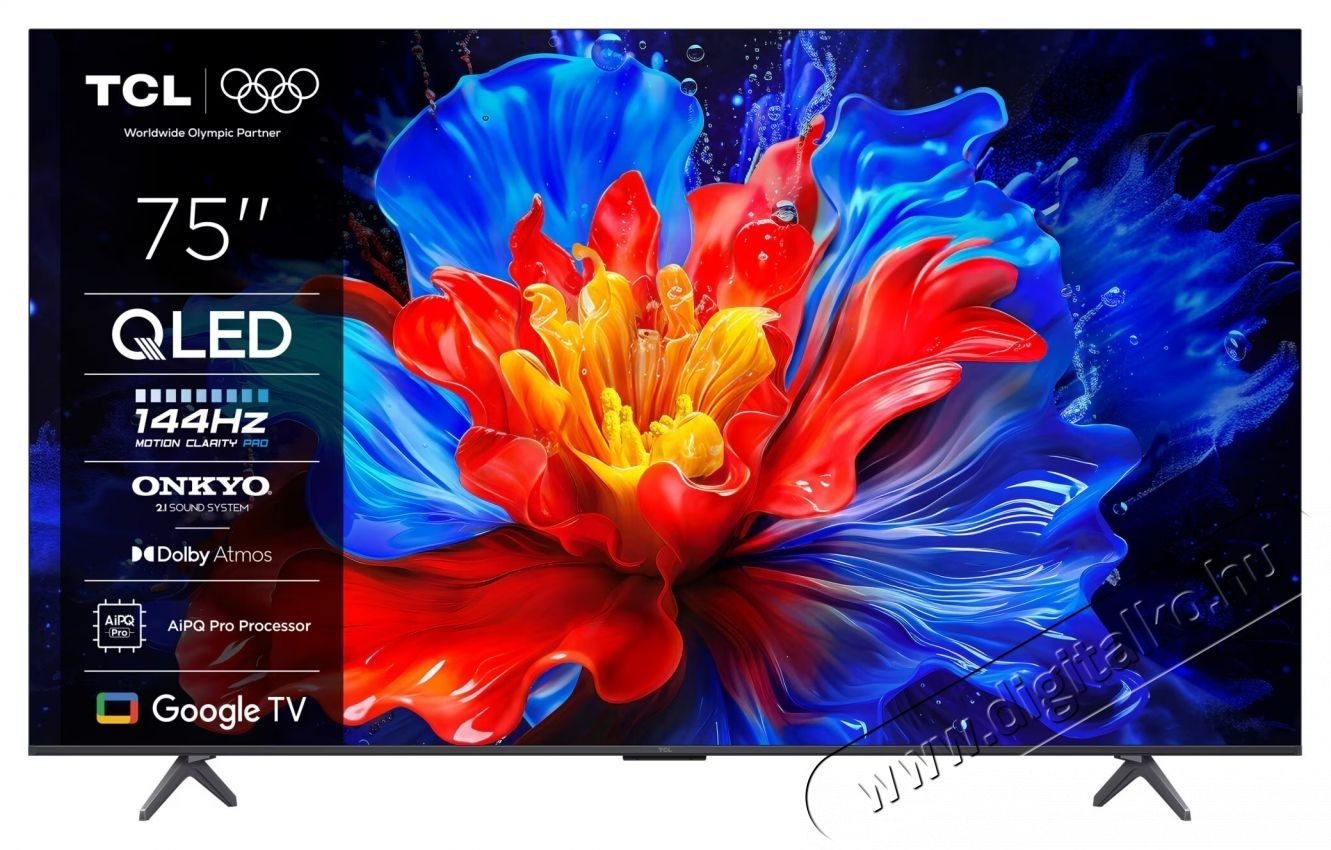 TCL QLED 75P8K (2025-&ouml;s Modell) Telev&iacute;zi&oacute;, 189 cm, Smart Google TV, 4K Ultra HD, 100Hz, F energiaoszt&aacute;ly Telev&iacute;zi&oacute;k - LED telev&iacute;zi&oacute; - UHD 4K felbont&aacute;s&uacute; - 535788