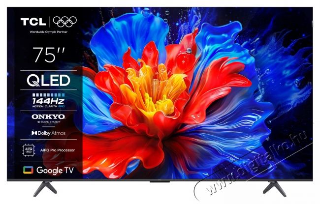 TCL QLED 75P8K (2025-&ouml;s Modell) Telev&iacute;zi&oacute;, 189 cm, Smart Google TV, 4K Ultra HD, 100Hz, F energiaoszt&aacute;ly Telev&iacute;zi&oacute;k - LED telev&iacute;zi&oacute; - UHD 4K felbont&aacute;s&uacute; - 535788