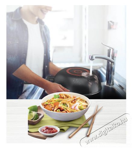 Tefal B5671953 WOK serpenyő 28cm simply clean Konyhai term&eacute;kek - Ed&eacute;ny - Wok serpenyő - 379209
