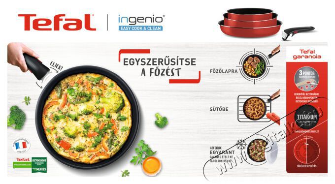 Tefal L1539053 Ingenio 6 Easy Cook N serpenyő szett Konyhai term&eacute;kek - Ed&eacute;ny - Ed&eacute;ny k&eacute;szlet - 381727