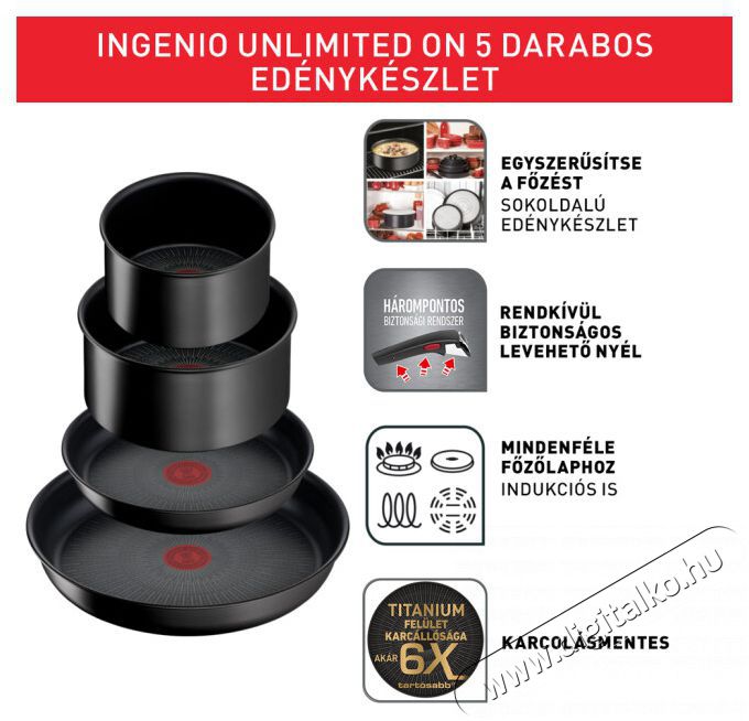 Tefal L3959543 Ingenio G6 serpenyő szett Konyhai term&eacute;kek - Ed&eacute;ny - Ed&eacute;ny k&eacute;szlet - 381732