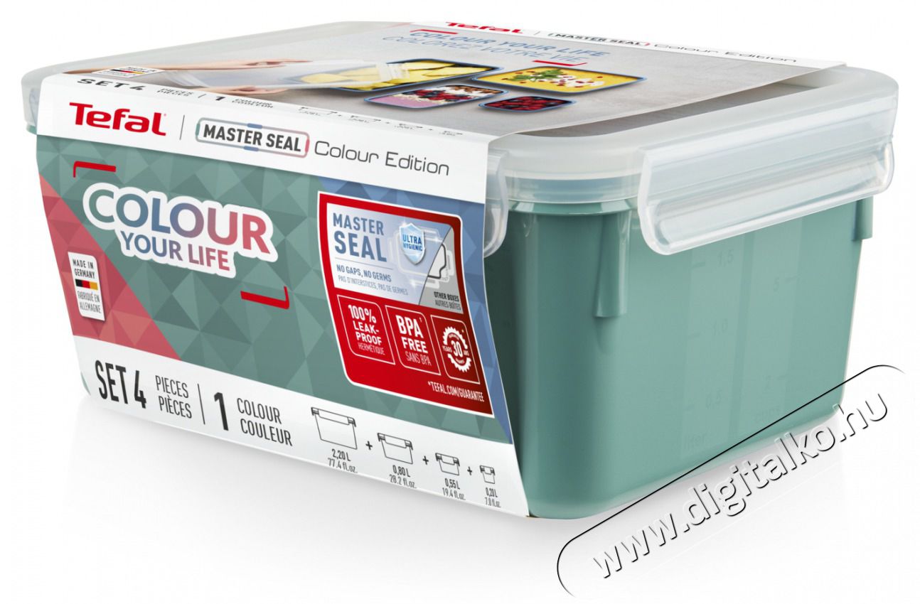 Tefal N1031010 &Eacute;telt&aacute;rol&oacute; doboz szett 4db-os z&ouml;ld Konyhai term&eacute;kek - Konyhai eszk&ouml;z - Egy&eacute;b konyhai eszk&ouml;z - 465218