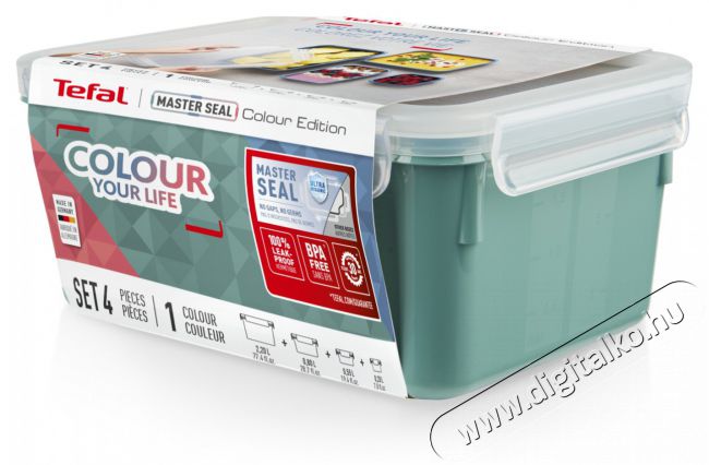 Tefal N1031010 &Eacute;telt&aacute;rol&oacute; doboz szett 4db-os z&ouml;ld Konyhai term&eacute;kek - Konyhai eszk&ouml;z - Egy&eacute;b konyhai eszk&ouml;z - 465218