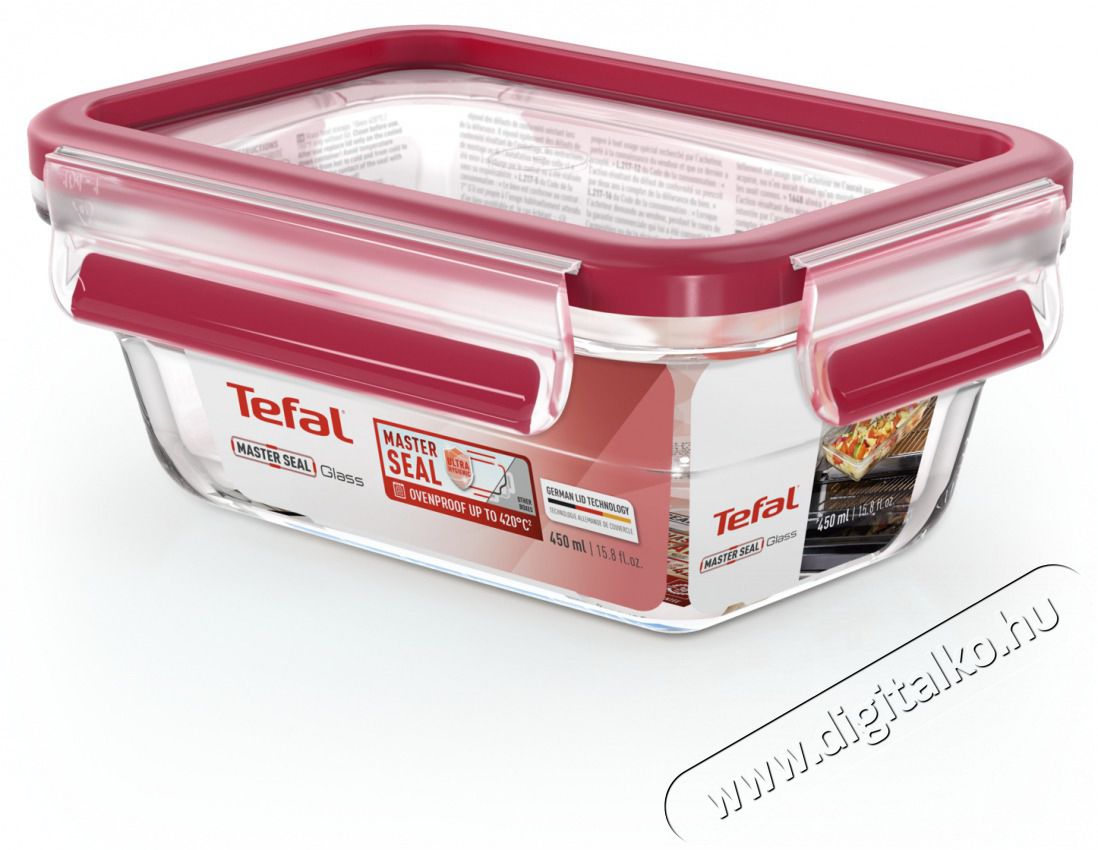 Tefal N1040510 N&eacute;gysz&ouml;gletű &uuml;veg t&aacute;rol&oacute;ed&eacute;ny 0,45 L  Konyhai term&eacute;kek - Ed&eacute;ny - &Eacute;telt&aacute;rol&oacute; - 465236