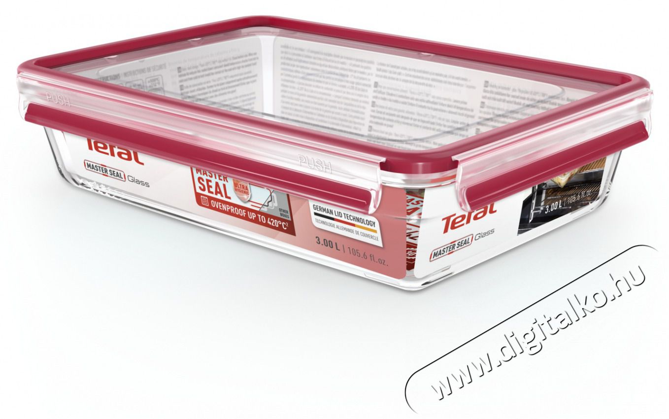 Tefal N1041210 N&eacute;gysz&ouml;gletű &uuml;veg t&aacute;rol&oacute;ed&eacute;ny 3l  Konyhai term&eacute;kek - Konyhai eszk&ouml;z - Egy&eacute;b konyhai eszk&ouml;z - 465240