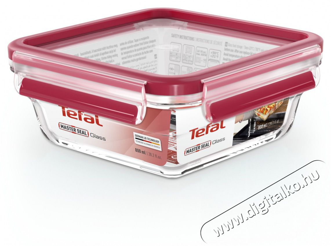 Tefal N1041410 N&eacute;gysz&ouml;gletű &uuml;veg t&aacute;rol&oacute;ed&eacute;ny  0,8 l Konyhai term&eacute;kek - Ed&eacute;ny - &Eacute;telt&aacute;rol&oacute; - 465237
