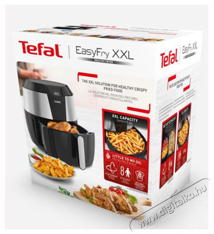 Tefal EY701D15 Easy Fry XXL forr&oacute;levegős s&uuml;tő Konyhai term&eacute;kek - Konyhai kisg&eacute;p (s&uuml;t&eacute;s / főz&eacute;s / hűt&eacute;s / &eacute;telk&eacute;sz&iacute;t&eacute;s) - L&eacute;gkever&eacute;ses főzőg&eacute;p / elektromos kukta / multifunkci&oacute;s s&uuml;tő - 374185