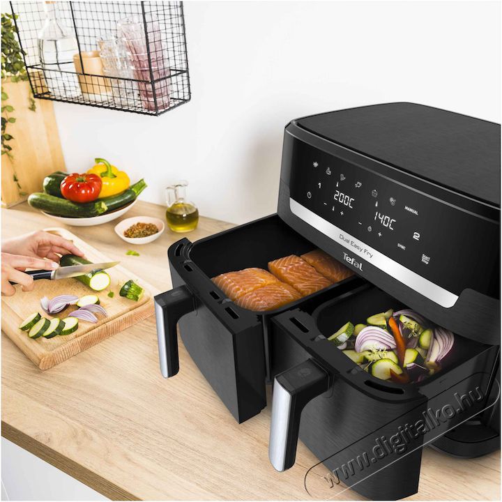 Tefal Dual Easy Fry XXL EY9428E0 Forr&oacute;levegős s&uuml;tő Konyhai term&eacute;kek - Konyhai kisg&eacute;p (s&uuml;t&eacute;s / főz&eacute;s / hűt&eacute;s / &eacute;telk&eacute;sz&iacute;t&eacute;s) - L&eacute;gkever&eacute;ses főzőg&eacute;p / elektromos kukta / multifunkci&oacute;s s&uuml;tő - 500975