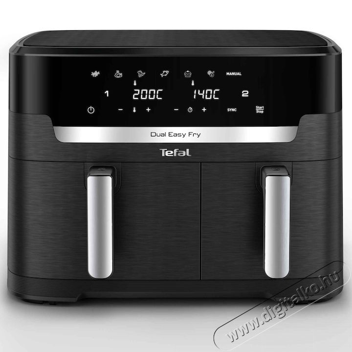 Tefal Dual Easy Fry XXL EY9428E0 Forr&oacute;levegős s&uuml;tő Konyhai term&eacute;kek - Konyhai kisg&eacute;p (s&uuml;t&eacute;s / főz&eacute;s / hűt&eacute;s / &eacute;telk&eacute;sz&iacute;t&eacute;s) - L&eacute;gkever&eacute;ses főzőg&eacute;p / elektromos kukta / multifunkci&oacute;s s&uuml;tő - 500975