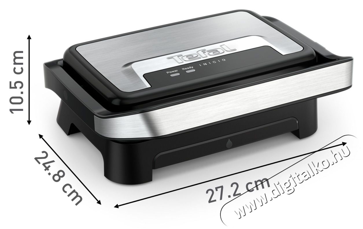 Tefal GC270D10 Inicio Compact sz&uuml;rke-fekete kontaktgrill Konyhai term&eacute;kek - Konyhai kisg&eacute;p (s&uuml;t&eacute;s / főz&eacute;s / hűt&eacute;s / &eacute;telk&eacute;sz&iacute;t&eacute;s) - Kontakt grill s&uuml;tő / s&uuml;tőlap - 501363