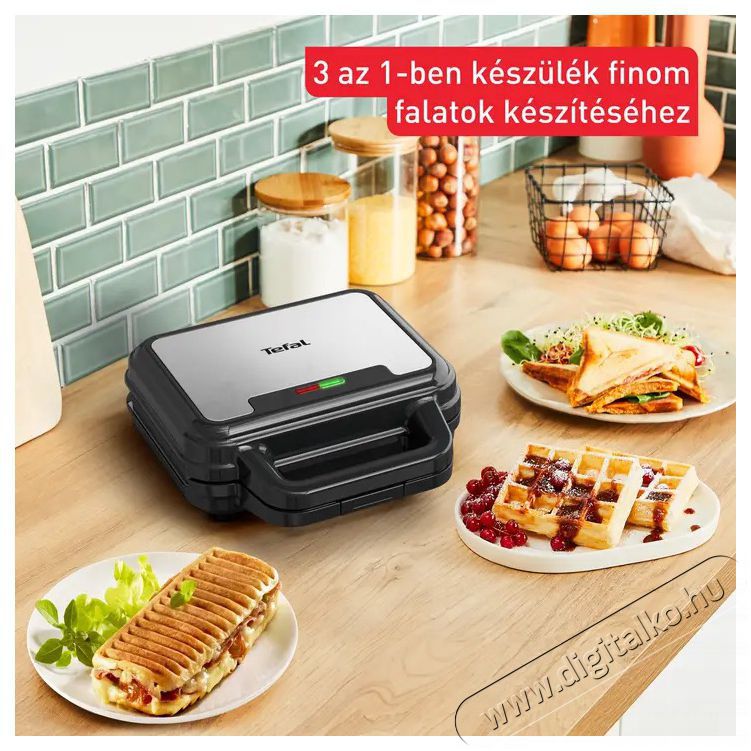 Tefal SW383D10 UltraCompact 3in1 szendvicss&uuml;tő Konyhai term&eacute;kek - Konyhai kisg&eacute;p (s&uuml;t&eacute;s / főz&eacute;s / hűt&eacute;s / &eacute;telk&eacute;sz&iacute;t&eacute;s) - Melegszendvics / gofri s&uuml;tő - 501366