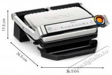 Tefal GC717D10 Optigrill+ Inox Konyhai term&eacute;kek - S&uuml;tő-főzőlap, tűzhely (szabadon&aacute;ll&oacute;) - Mini s&uuml;tő / mini grill / mini konyha - 504943