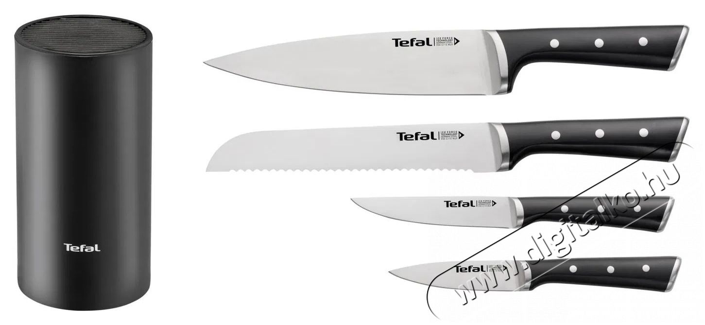 Tefal ICE FORCE k&eacute;sk&eacute;szlet, 4 db + K2325S75 műanyag blokk Konyhai term&eacute;kek - Konyhai eszk&ouml;z - K&eacute;szlet / szett - 504948