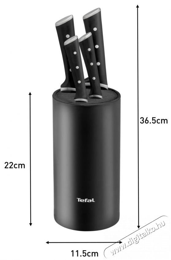 Tefal ICE FORCE k&eacute;sk&eacute;szlet, 4 db + K2325S75 műanyag blokk Konyhai term&eacute;kek - Konyhai eszk&ouml;z - K&eacute;szlet / szett - 504948