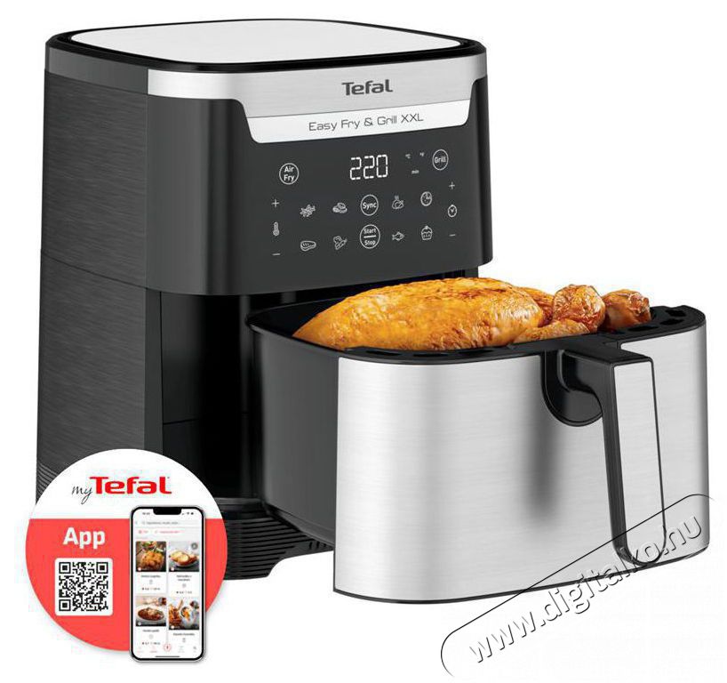 Tefal EY801D15 Easy Fry & Grill XXL Konyhai term&eacute;kek - Konyhai kisg&eacute;p (s&uuml;t&eacute;s / főz&eacute;s / hűt&eacute;s / &eacute;telk&eacute;sz&iacute;t&eacute;s) - L&eacute;gkever&eacute;ses főzőg&eacute;p / elektromos kukta / multifunkci&oacute;s s&uuml;tő - 520937