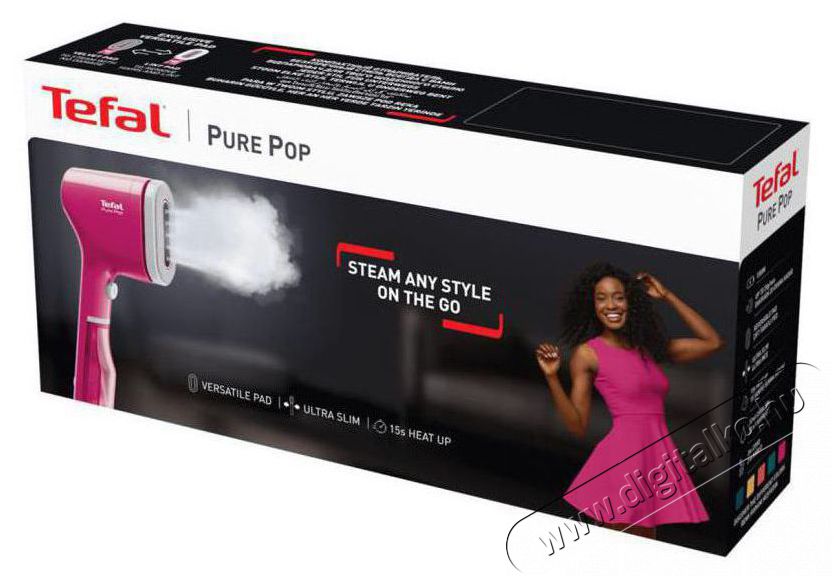 Tefal DT2023F0 Pure POP - r&oacute;zsasz&iacute;n Ruhagőz&ouml;lő H&aacute;ztart&aacute;s / Otthon / K&uuml;lt&eacute;r - Vasal&oacute; - Gőz&aacute;llom&aacute;s - 526344