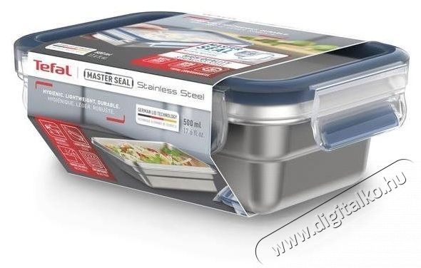 Tefal Master Seal 0.5 l-es t&aacute;rol&oacute;ed&eacute;ny, rozsdamentes ac&eacute;l, t&eacute;glalap alak&uacute; N1150310 Konyhai term&eacute;kek - Ed&eacute;ny - &Eacute;telt&aacute;rol&oacute; - 520892