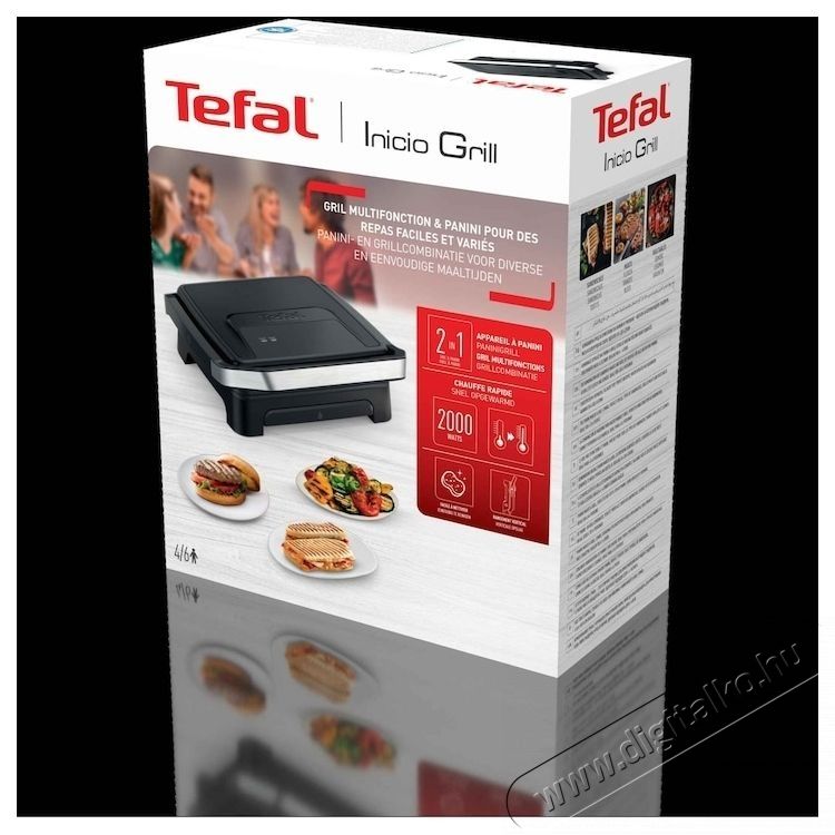 Tefal Inicio Panini Maker Grill GC271810 Multifunkcion&aacute;lis elektromos grill Konyhai term&eacute;kek - Konyhai kisg&eacute;p (s&uuml;t&eacute;s / főz&eacute;s / hűt&eacute;s / &eacute;telk&eacute;sz&iacute;t&eacute;s) - Kontakt grill s&uuml;tő / s&uuml;tőlap - 533785