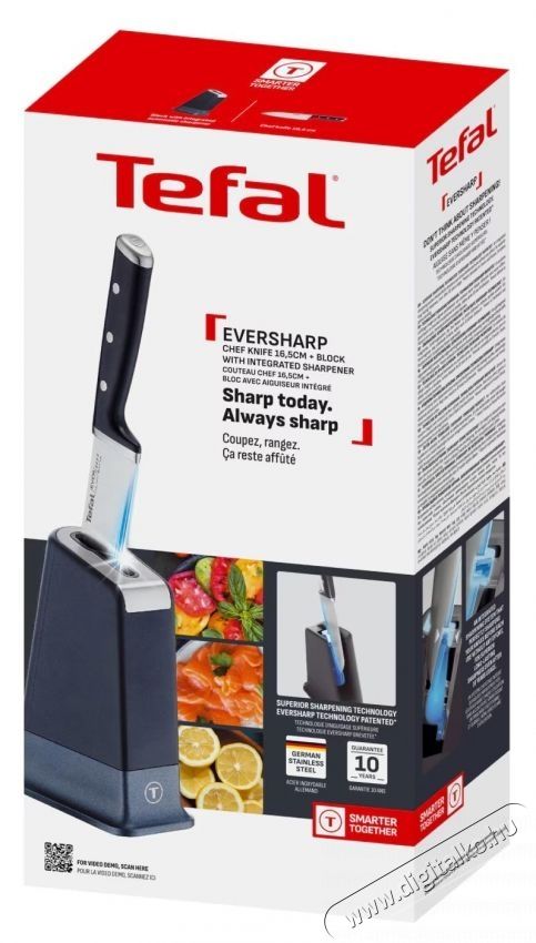 Tefal EverSharp Pro K297S244 szak&aacute;csk&eacute;s &eacute;s tart&oacute;, Ergonomikus foganty&uacute;, Integr&aacute;lt &eacute;lezőrendszer, Fekete/Ez&uuml;st Konyhai term&eacute;kek - Konyhai eszk&ouml;z - K&eacute;s / oll&oacute; - 533792