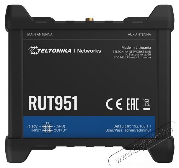 Teltonika RUT951100000 3x10/100Mbps LAN 2xminiSIM 4G/LTE CAT4 Vezet&eacute;k n&eacute;lk&uuml;li ipari router Iroda &eacute;s sz&aacute;m&iacute;t&aacute;stechnika - H&aacute;l&oacute;zat - Router - 455413