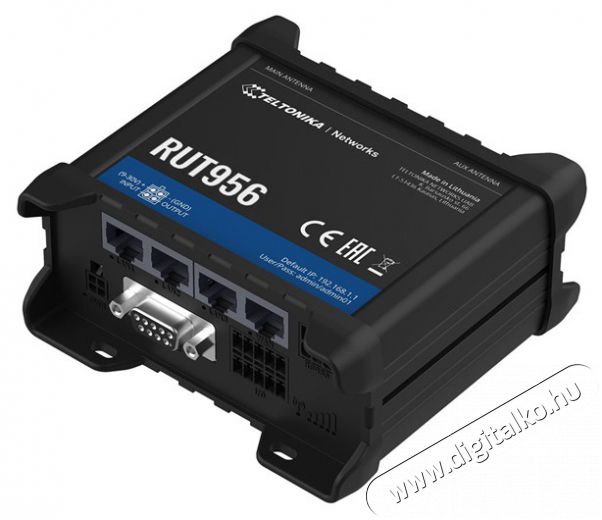 Teltonika RUT956100000 3x10/100Mbps LAN 2xminiSIM 4G/LTE CAT4 Vezet&eacute;k n&eacute;lk&uuml;li ipari router Iroda &eacute;s sz&aacute;m&iacute;t&aacute;stechnika - H&aacute;l&oacute;zat - Router - 455412