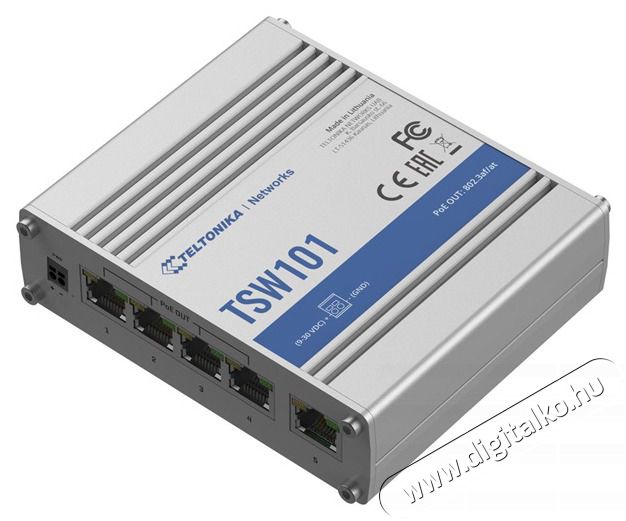 Teltonika TSW101 5x GbE PoE LAN nem menedzselhető PoE+ switch Iroda &eacute;s sz&aacute;m&iacute;t&aacute;stechnika - H&aacute;l&oacute;zat - Switch - 457382