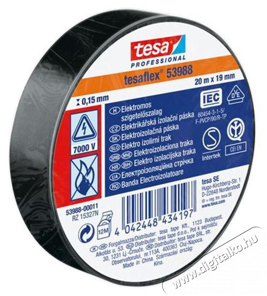 Tesa 20mx19mm fekete szigetelőszalag &Uacute;jdons&aacute;gok - &Uacute;j term&eacute;kek - 390677