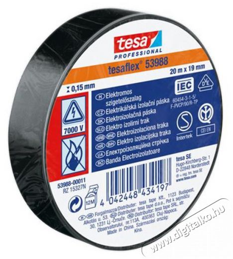 Tesa 20mx19mm fekete szigetelőszalag &Uacute;jdons&aacute;gok - &Uacute;j term&eacute;kek - 390677