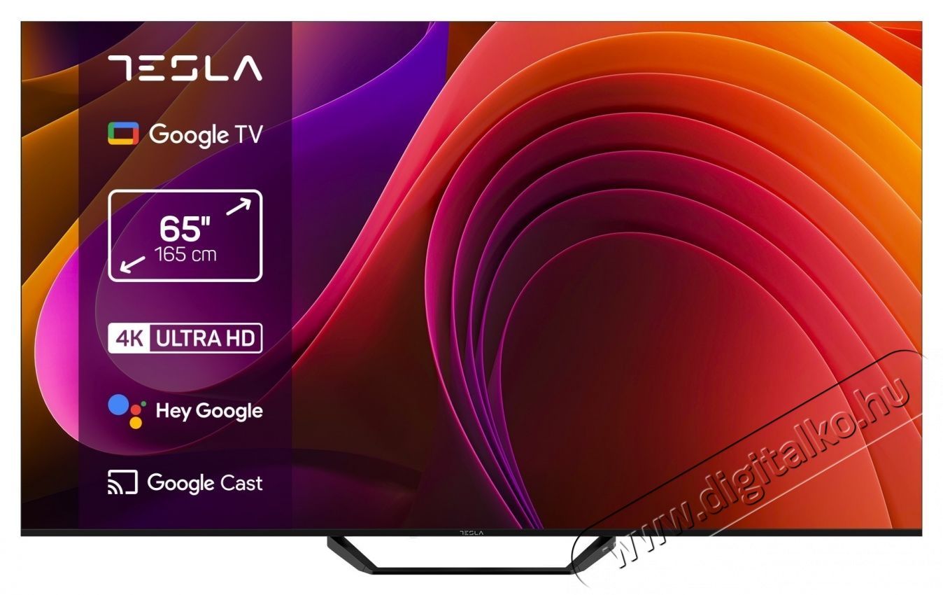 Tesla 65E655BUS Telev&iacute;zi&oacute;, 165 cm, Smart Google TV, 4K Ultra HD, E energiaoszt&aacute;ly Telev&iacute;zi&oacute;k - LED telev&iacute;zi&oacute; - UHD 4K felbont&aacute;s&uacute; - 535805