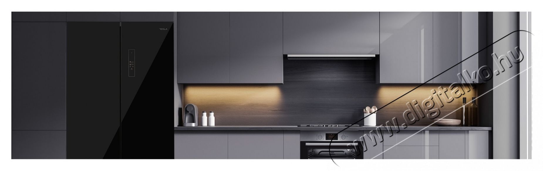 Tesla RF5200FMBE Side by side hűtőszekr&eacute;ny, 511 l, E energiaoszt&aacute;ly, Total No Frost, Inverteres motor, LED kijelző, M 190 cm, Fekete Konyhai term&eacute;kek - Hűtő, fagyaszt&oacute; (szabadon&aacute;ll&oacute;) - Amerikai t&iacute;pus&uacute; Side By Side hűtő - 535803