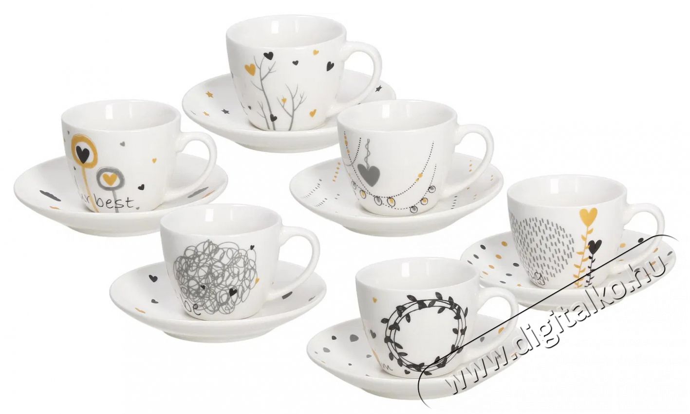 Tognana IRIS GOLDY k&aacute;v&eacute;scs&eacute;szek&eacute;szlet cs&eacute;szealjjal, 6 db, 80 ml Konyhai term&eacute;kek - K&aacute;v&eacute;főző / k&aacute;v&eacute;&ouml;rlő / kieg&eacute;sz&iacute;tő - K&aacute;v&eacute;s poh&aacute;r / cs&eacute;sze - 503817