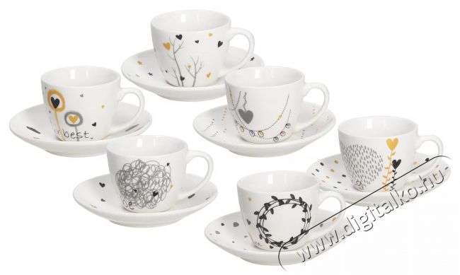Tognana IRIS GOLDY k&aacute;v&eacute;scs&eacute;szek&eacute;szlet cs&eacute;szealjjal, 6 db, 80 ml Konyhai term&eacute;kek - K&aacute;v&eacute;főző / k&aacute;v&eacute;&ouml;rlő / kieg&eacute;sz&iacute;tő - K&aacute;v&eacute;s poh&aacute;r / cs&eacute;sze - 503817