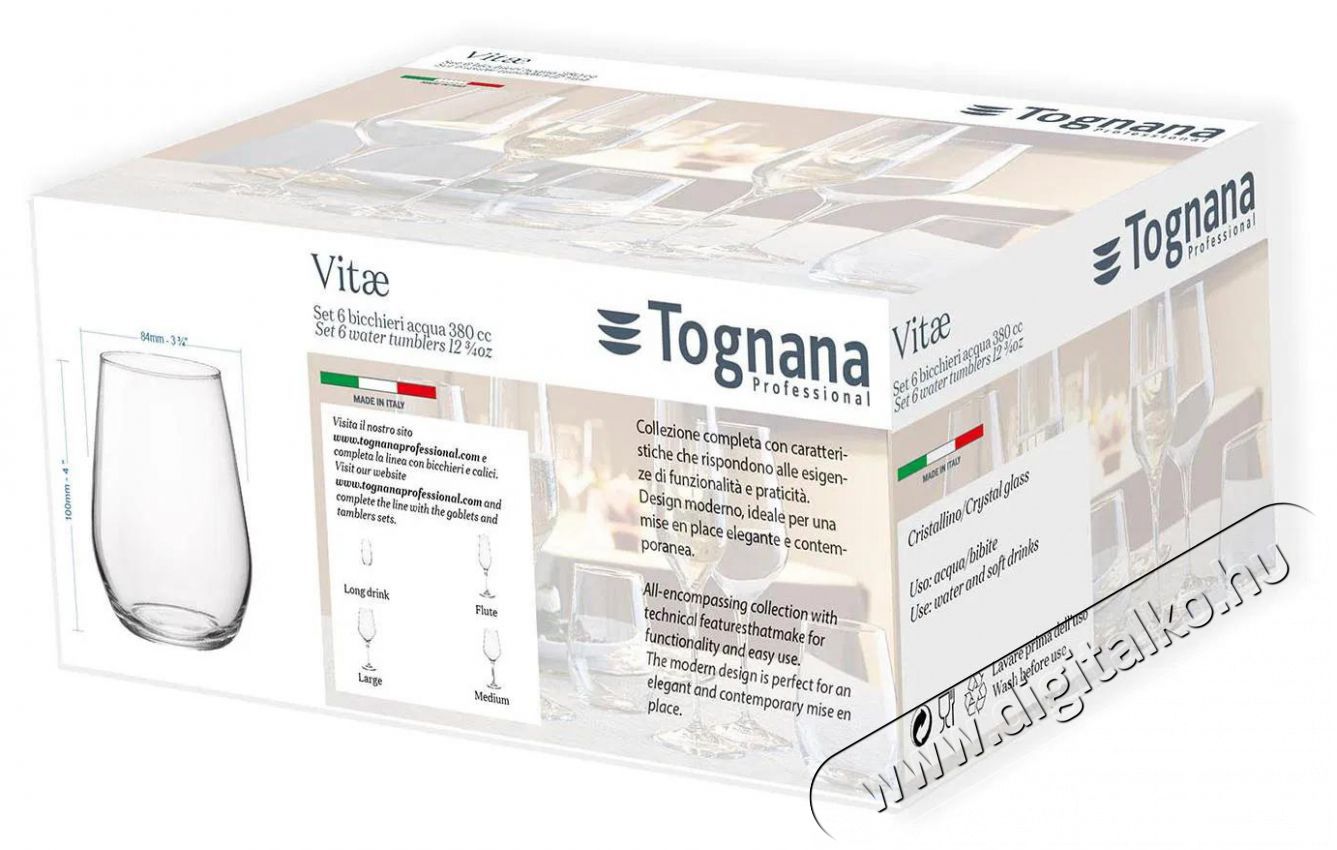 Tognana 6 db-os poh&aacute;r k&eacute;szlet 380 ml VITAE Konyhai term&eacute;kek - Konyhai eszk&ouml;z - K&eacute;szlet / szett - 505016