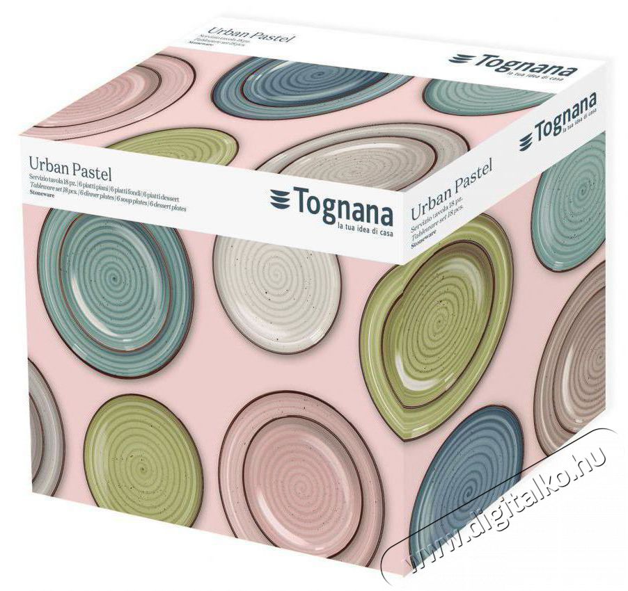 Tognana URBAN PASTEL &eacute;tkezőgarnit&uacute;ra, 18 db Konyhai term&eacute;kek - &Eacute;tk&eacute;szlet - T&aacute;ny&eacute;r k&eacute;szlet - 504991