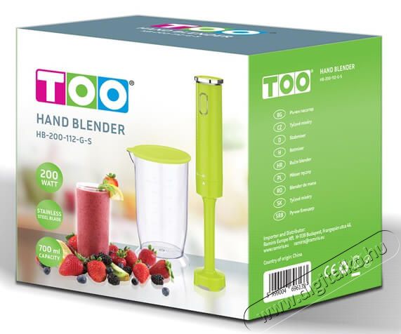 Too HB-200-112-G-S 200W botmixer - z&ouml;ld Konyhai term&eacute;kek - Konyhai kisg&eacute;p (elők&eacute;sz&iacute;t&eacute;s / feldolgoz&aacute;s) - Botmixer - 368475