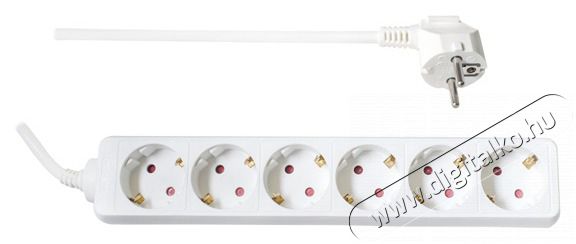 Too PSW-630 6 aljzat 3 m&eacute;ter 3x1.5mm2 feh&eacute;r eloszt&oacute; H&aacute;ztart&aacute;s / Otthon / K&uuml;lt&eacute;r - Vil&aacute;g&iacute;t&aacute;s / elektromoss&aacute;g - H&aacute;l&oacute;zati eloszt&oacute; / hosszabb&iacute;t&oacute; / adapter - 404101