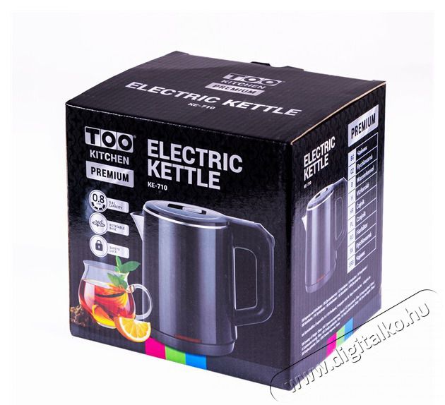 Too KE-710 0,8L-es fekete pr&eacute;mium v&iacute;zforral&oacute; Konyhai term&eacute;kek - V&iacute;zforral&oacute; / teafőző - 502150