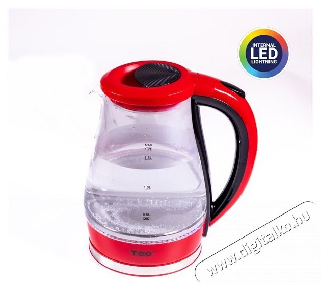 Too KE-820 1,7L-es piros pr&eacute;mium &uuml;veg v&iacute;zforral&oacute; Konyhai term&eacute;kek - V&iacute;zforral&oacute; / teafőző - 502153